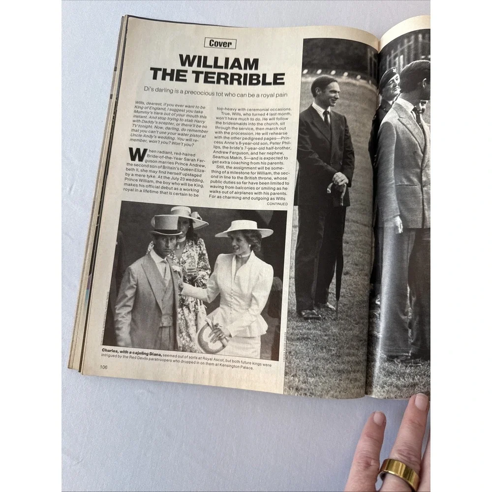 Vtg People Magazine July 7 1986 Prince William Cover Princess Diana Charles Ozzy